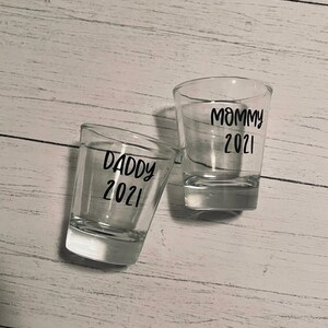 Mommy and daddy shot glass set