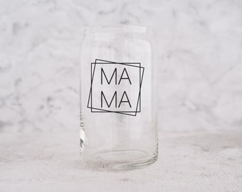 Mama beer can glass, mothers day gift for new mom, mama iced coffee glass, new mom gift, mom gift from husband, gifts for her,