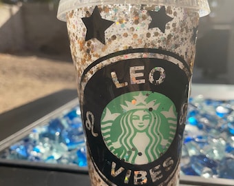 Leo Vibes Starbucks reusable cup, Starbucks, personalized cups, zodiac, birthday cup, zodiac sign, Leo