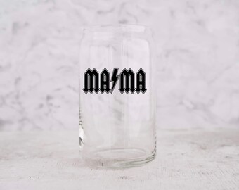 Mama lightening bolt, mama beer can glass, mothers day gift for new mom, mama iced coffee glass, new mom gift, mom gift from husband,