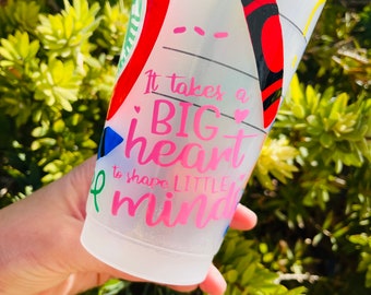 It takes a big heart to shape little minds, Teacher Starbucks cup, personalized cup, back to school Teacher gift, teacher appreciation gift