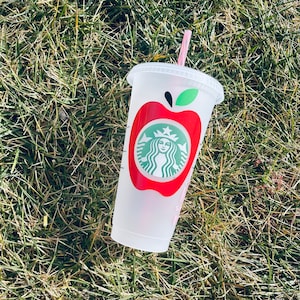 Teacher Starbucks cup, teacher apple personalized Starbucks cup, teacher coffee, big hearts little minds, teacher gift,