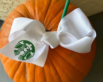 Starbucks baby halloween bow, Starbucks, latte baby halloween costume , Starbucks outfit bow, Starbucks bow, baby’s 1st halloween