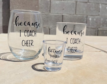 Because I coach cheer, cheer coach gift, cheer gifts, end of cheer gift for her, end of cheer gift for him