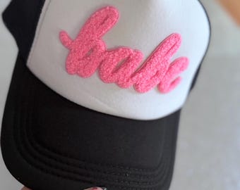 Babe hat, women’s hat, hats for mom, girl mom, boy mom, trending mom hat, distressed hat for women, wifey hat, girlfriend hat, trucker hats
