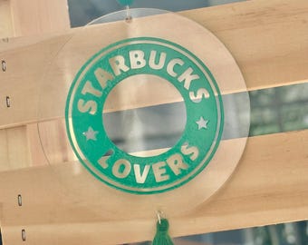 Starbucks lovers car charms, car hanging accessories, car charm, swiftie, new car driver, teen girl gift, friends gift, review mirror decor,