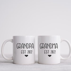 Grandma and Grandpa Est 2021 coffee cup set