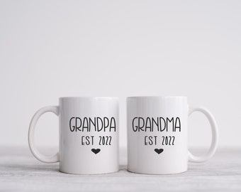 Grandma and Grandpa Est 2024 coffee cup set, grandma coffee cup, grandpa coffee cup, new Grandparents, Grandparents gift, coffee cup set
