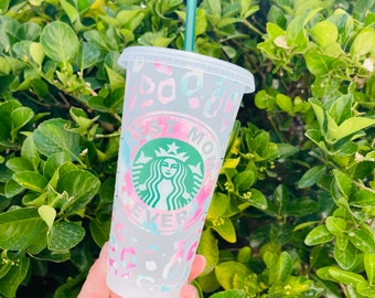 Mom Starbucks Cold Cup, personalized starbucks cup, mothers day gifts, best mom ever, leopard Starbucks cup, mothers day gift, mom gift,