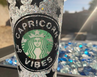 Capricorn Vibes Starbucks reusable cup, Starbucks, personalized cups, zodiac, birthday cup, zodiac sign, Capricorns