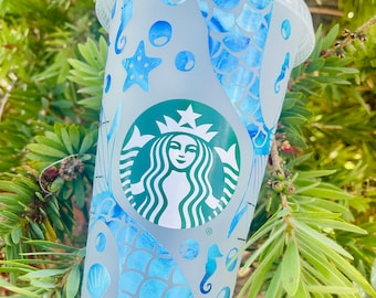 Mermaid Starbucks cup, summer Starbucks cup, Starbucks summer 2023 cups, beach Starbucks tumbler,