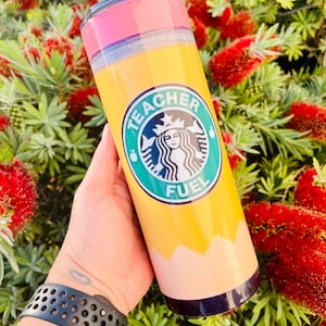 Starbucks teacher tumbler, teacher personalized cup, teacher fuel tumbler, pencil, christmas teacher gift, teacher appreciation gift,