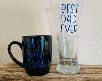 Best Dad Ever beer glass, best dad ever coffee cup, best dad, Father’s Day gift, new dad gift, beer, coffee. Dad gift,