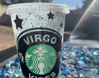 Virgo Vibes Starbucks reusable cup, Starbucks, personalized cups, zodiac, birthday cup, zodiac sign, Virgo