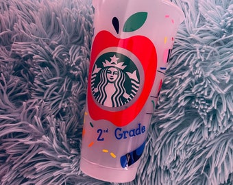 Teacher Starbucks cup, personalized cup, back to school Teacher gift, teacher crayon tumbler, teacher appreciation gift, teacher gradedesign
