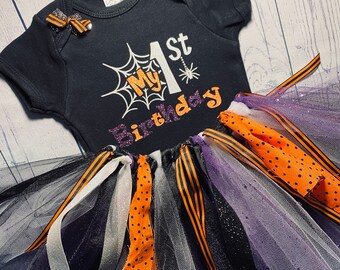 1st Birthday Halloween outfit, first Halloween baby girl,  baby girl first birthday, first birthday girl outfit, first Halloween birthday,