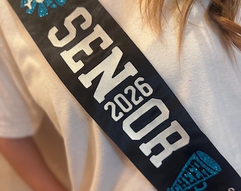 senior 2026 dash, cheer dash, senior night, 2026, senior year, graduation gifts, personalized sash,