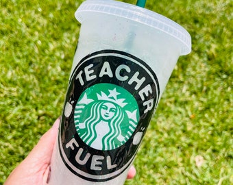 Teacher fuel Starbucks cold cup, personalized  gifts for teachers, personalized Starbucks cup, teacher fuel cup, teacher appreciation gifts