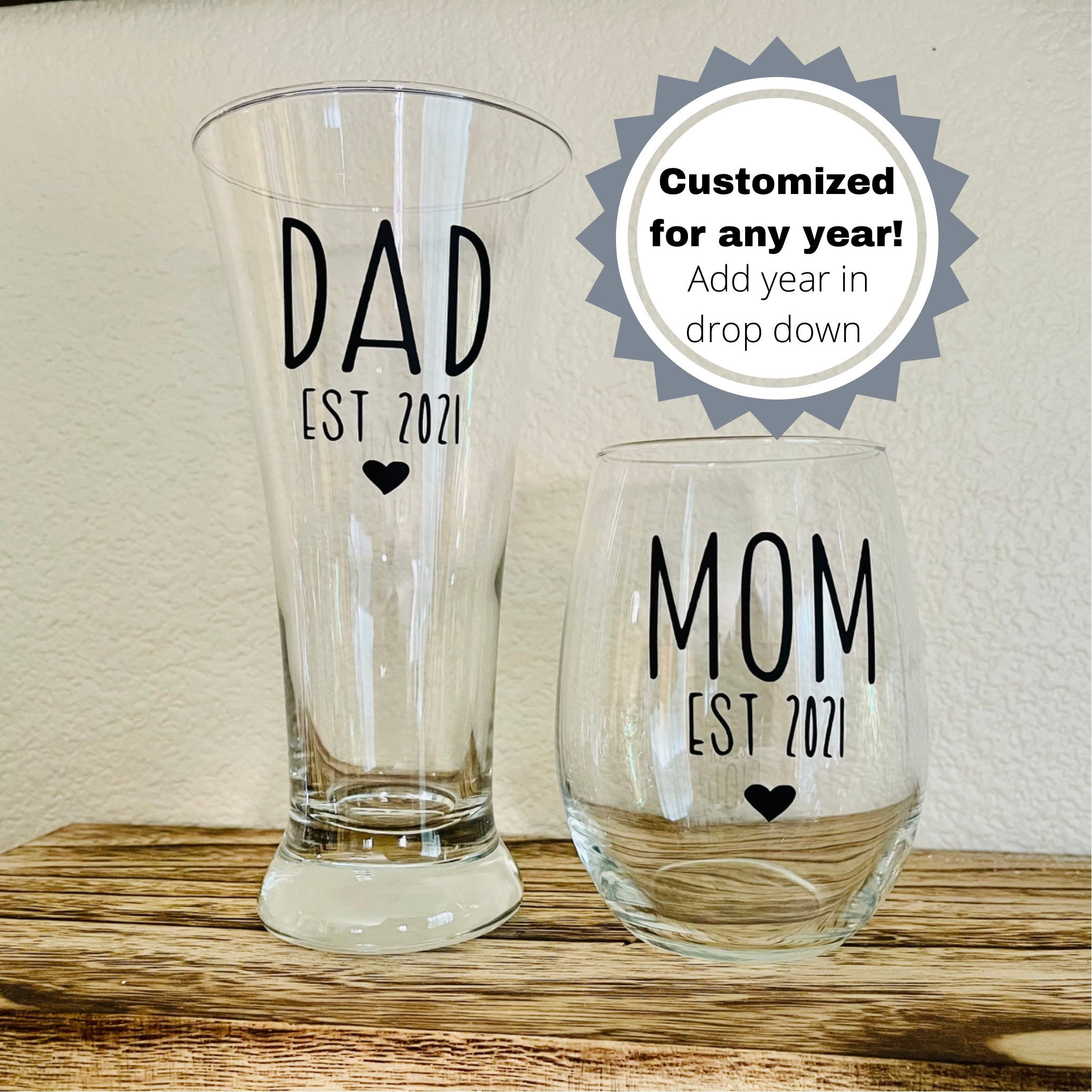 Mom and dad 2025 wine glasses
