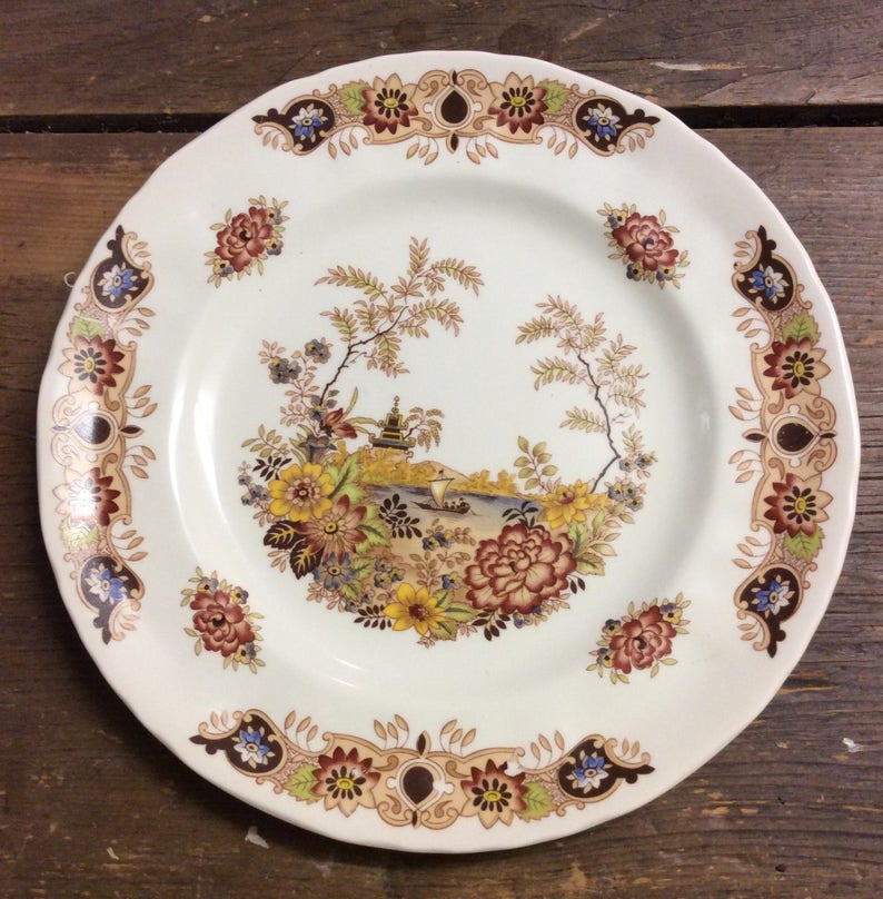 Lovely Vintage Mason Ironstone Dinner Display Plate Canton Etsy