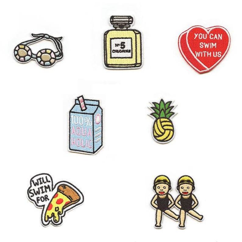 Twin Swimmers Emoji Patch Swimming Water Polo Diving Etsy