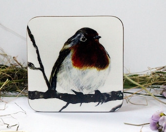 Robin Painting Coaster, British Wildlife Tableware