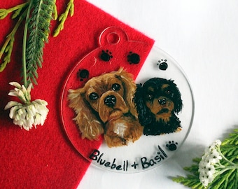Custom Pet Portrait Christmas Bauble, Personalised Tree Ornament