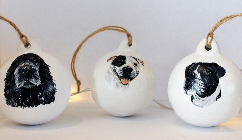Custom Pet Bauble, Ceramic Ornament, Christmas Tree Decoration, Dog Memorial, Xmas Decor, Holiday Gifts, Personalised Tree Hanging, Cat Gift image 8