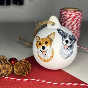 Custom Pet Bauble, Ceramic Ornament, Christmas Tree Decoration, Dog Memorial, Xmas Decor, Holiday Gifts, Personalised Tree Hanging, Cat Gift image 3