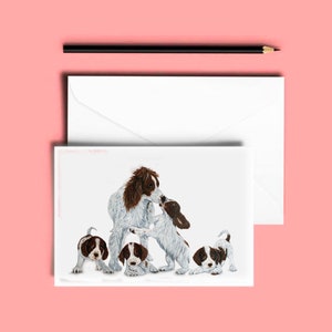 Carte de vœux d’épagneul, Carte d’anniversaire d’animal, Carte toutes occasions, Art animalier, Carte de fête des Mères, Carte de vœux saisonnière