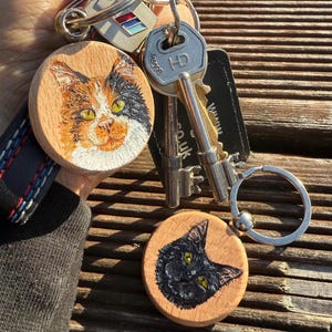 Painted Pet Keyring, dog keychain