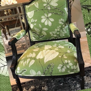 Custom Green Linen Chair