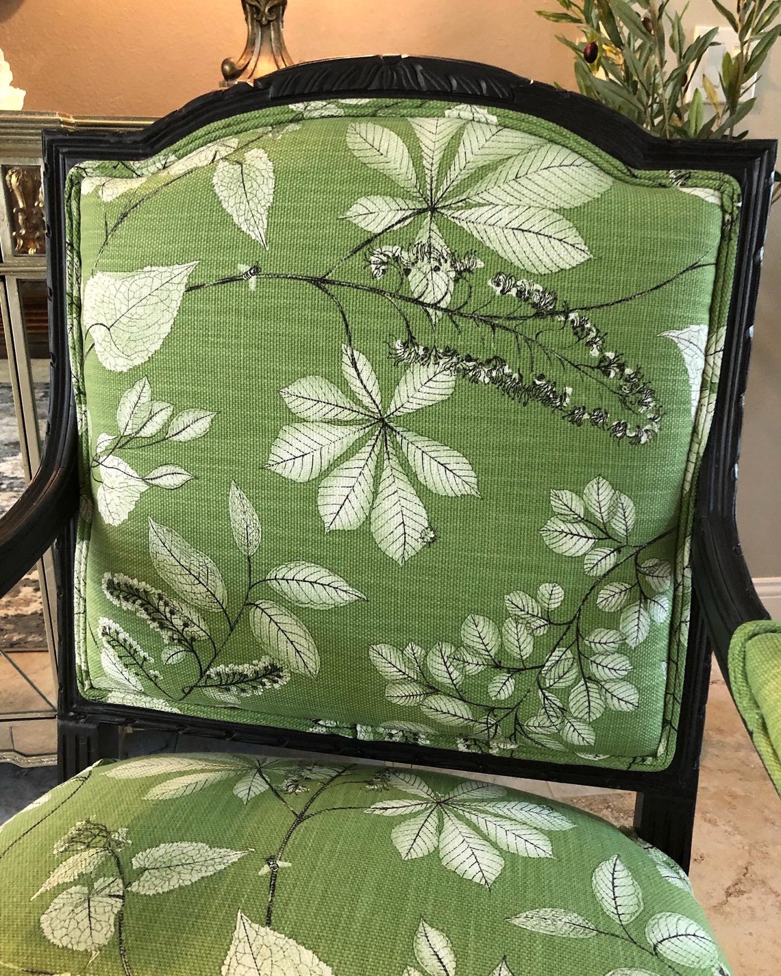 Custom Green Linen Chair - Etsy