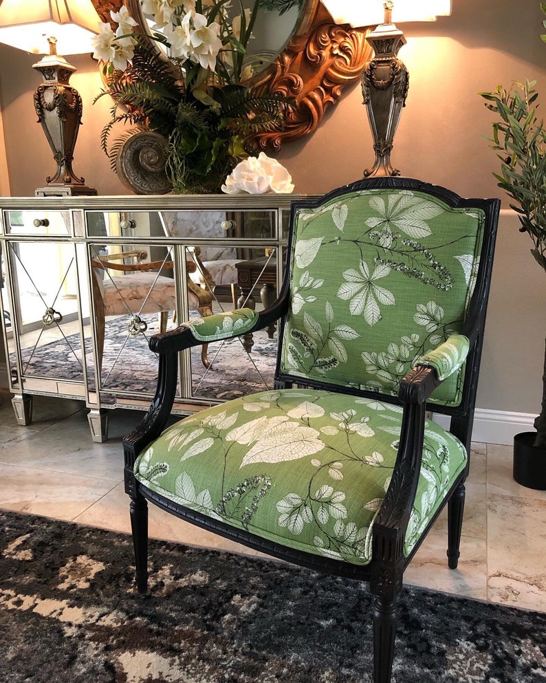 Custom Green Linen Chair - Etsy