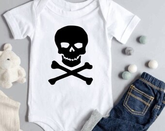 Skull Crossbones Baby Clothes Etsy Skull Crossbones Baby Clothes Etsy