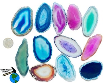 One Dozen Brazilian Agate Slices - Twelve Agate Slices!
