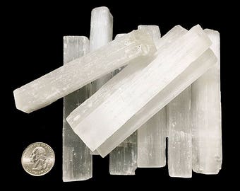 1 Pound of Selenite Sticks - Approximately 4" - Chakra, Reiki, Crystal Healing