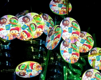 Super Why  - 3  Plastic Crazy Straws -  Party Favors Toys Gifts Watch Pinata Loot Grab Bag