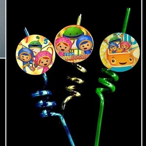 Umizoomi - 3 lub 12 szalonych słomek - artykuły na upominki na imprezę, torba z łupami, naczynia do picia