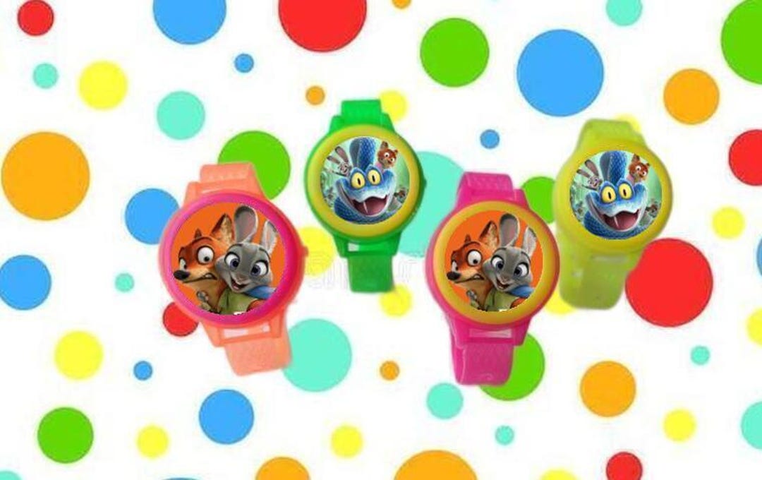 Zootopia - 6 Toy Watches -toys Birthday Prizes Pinata Loot Supplies ...