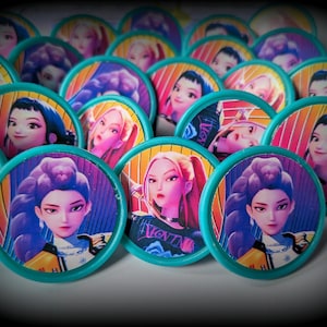Kpop b- 12 Cupcake Rings -3 Characters- Toys Birthday Prizes Pinata Loot  Supplies