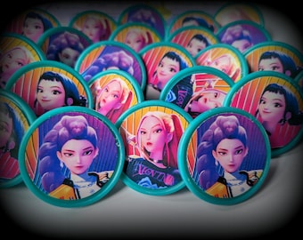 Kpop b-12 anneaux de cupcake -3 personnages- jouets cadeaux d'anniversaire fournitures de butin pinata