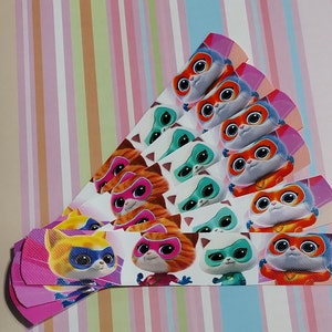 Superhero Kitties - 6 Wristbands- Party Favors Bracelets Cuffs Bands Pinata Unisex Cats
