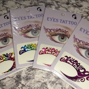 Halloween Rainbow Eyes Temporary Tattoos -Toys Birthday Prizes Pinata Loot Party Favors Supplies Eye kids Cosplay Costume Access. Face