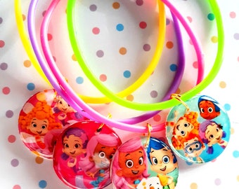 Bubble Mermaids Fish- 6 Jelly Bracelets -Toys Birthday Prizes Pinata Loot  Supplies girls  Guppies