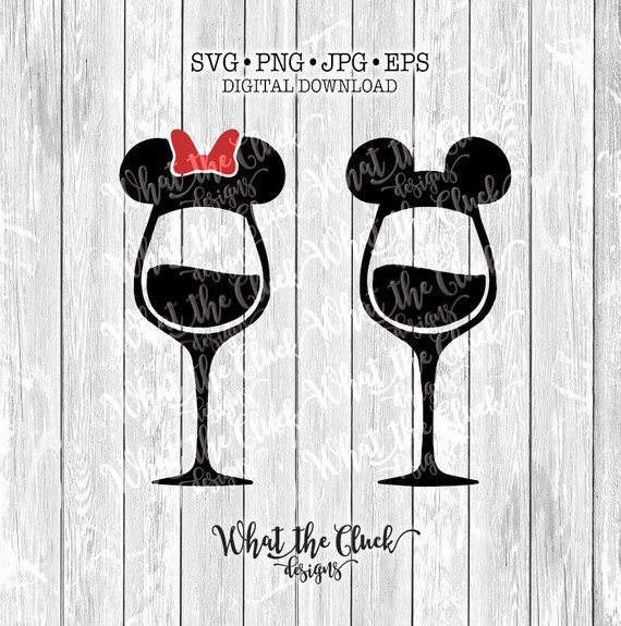 Download Mickey and Minnie Mouse Wine Glasses Digital File Download ...