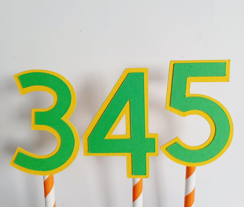 Handmade Personalised Bunting Cake Topper - Sesame Street Design. Elmo, Cookie Monster, Big Bird, Ernie, Bert Birthday Cake Decoration Additional Number