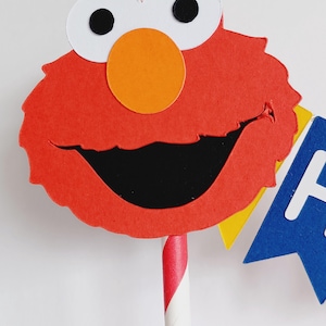 Handmade Personalised Bunting Cake Topper - Sesame Street Design. Elmo, Cookie Monster, Big Bird, Ernie, Bert Birthday Cake Decoration image 13