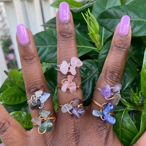 Wire Wrapped Fairycore Crystal Ring