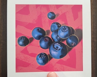 Blueberry Card Pack, Cards for Friends, Housewarming Gift, Greeting Card Set, Unique Fruit and Food Cards, Thinking Of You Card